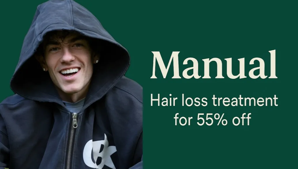Manual Hair loss treatment 55% off code: JAMESB