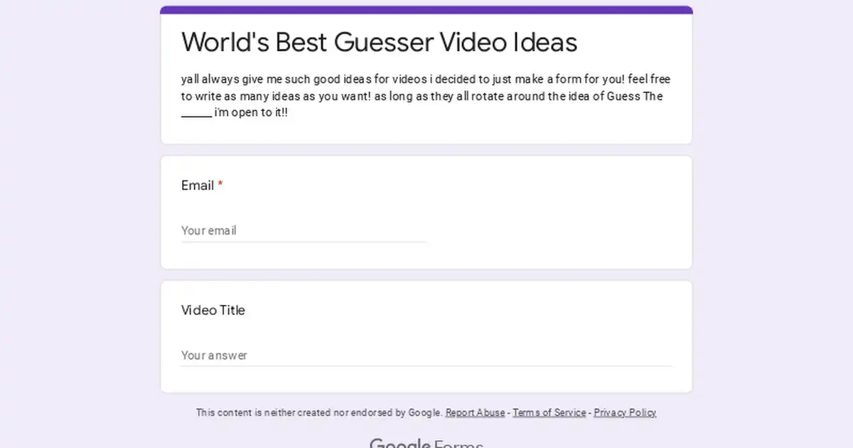 Got an idea for an episode? submit it here!