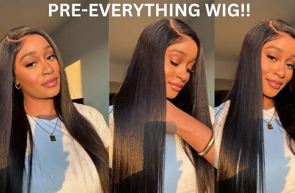 PartingMax Glueless Wig 250% Density Bone Straight with Baby Hair 7x6 Closure HD Lace