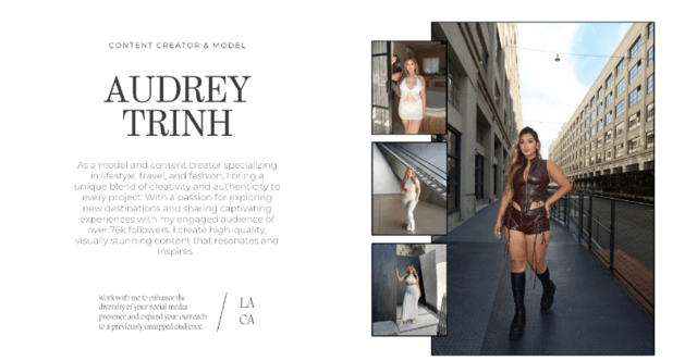 Audrey Trinh Media Kit/Portfolio