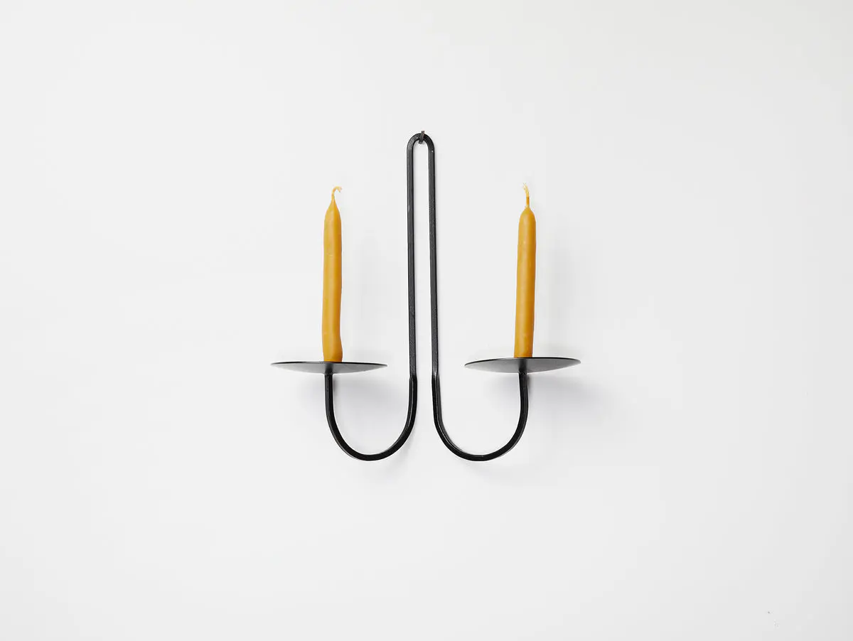 black sconces.
