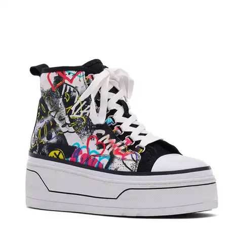 Eyekonn Platform Sneaker - Multi/Black Canvas