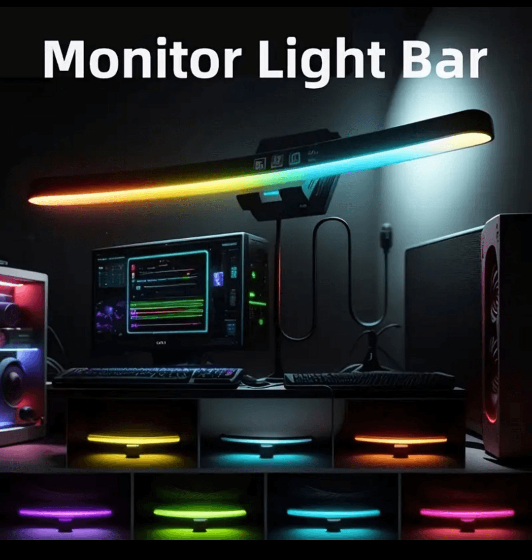 Brightstarangel™ LED Monitor Light Bar | Stepless Dimming & RGB Backli