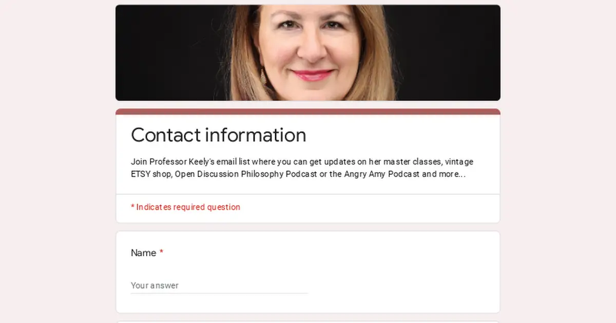 Join Professor Keely's Email List
