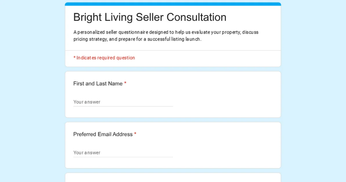Bright Living Seller Consultation