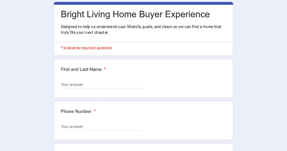 Bright Living Home Buyer Experience