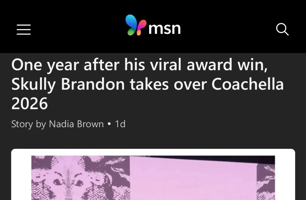 MSN.com | After Viral Award Win, Skully Brandon takes over Coachella 2026