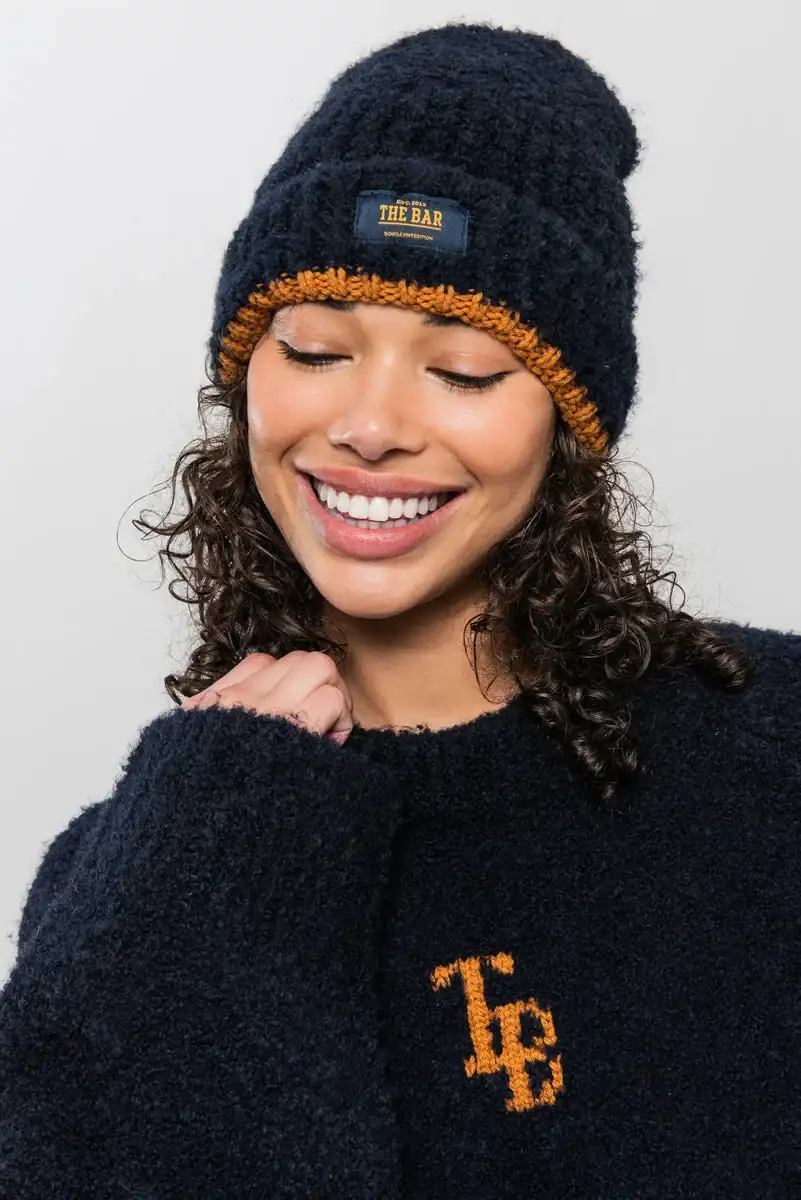 BOUCLE BEANIE NAVY / EMBER