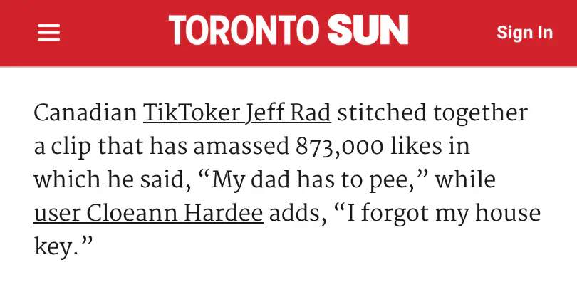 Toronto Sun Article