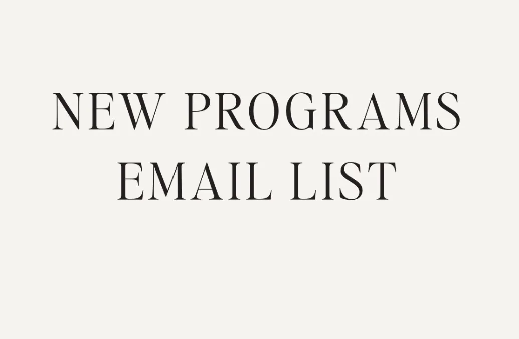 Join my email list for all future programs! 