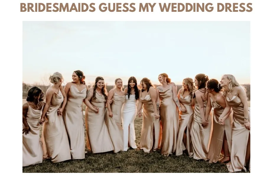 My girls guess what my wedding dress will look like.  