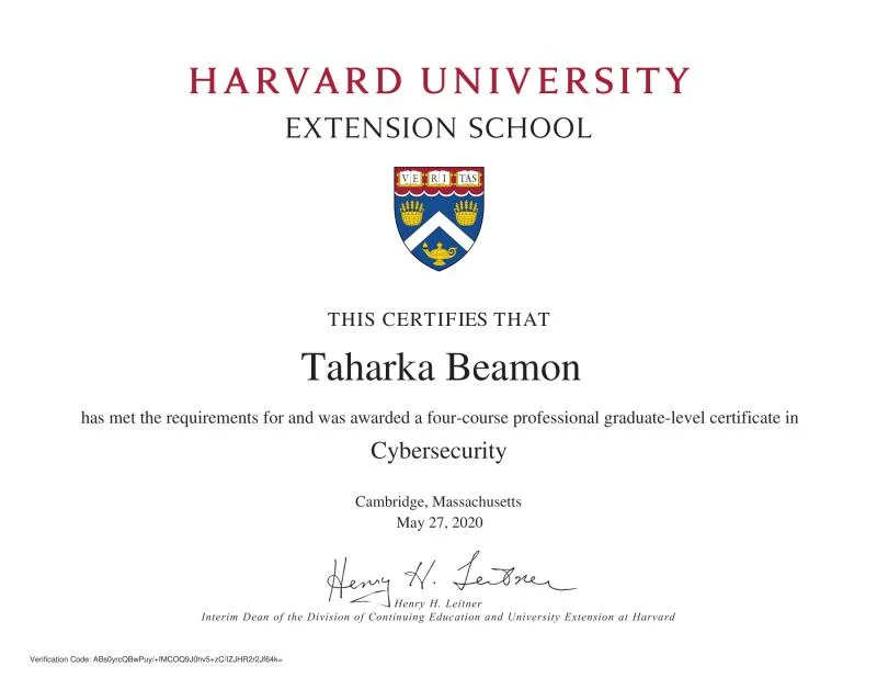 Harvard Grad Cert