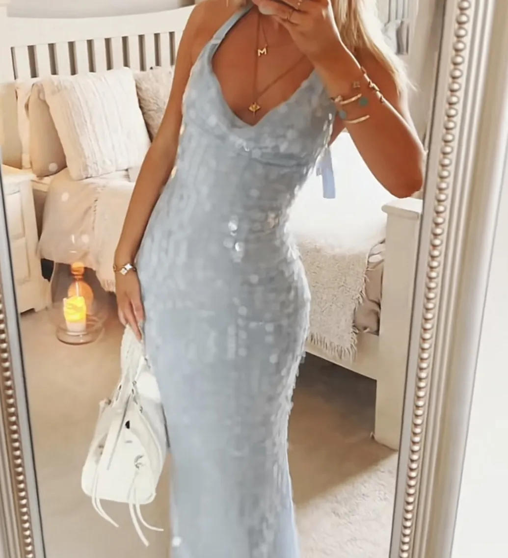 Blue Sequin Dress