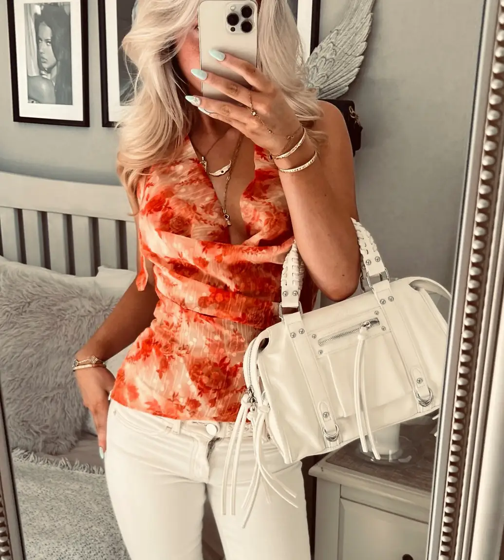 Orange Halter Neck