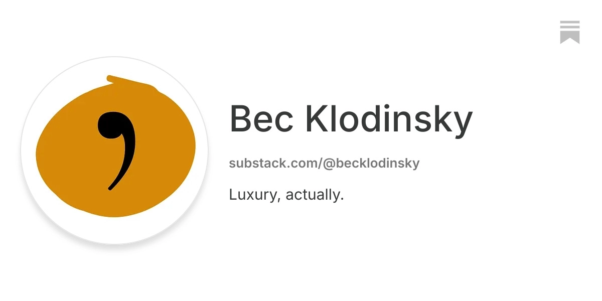 Luxury, Actually - Substack