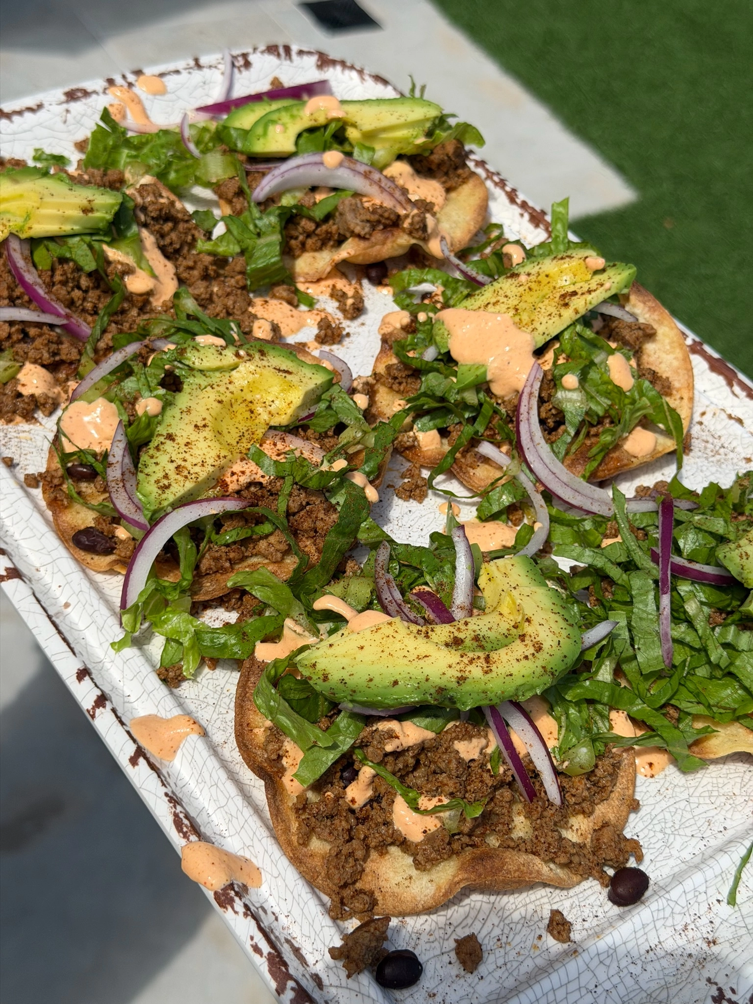 NEW!! Healthified High Protein Tostadas with Creamy Queso