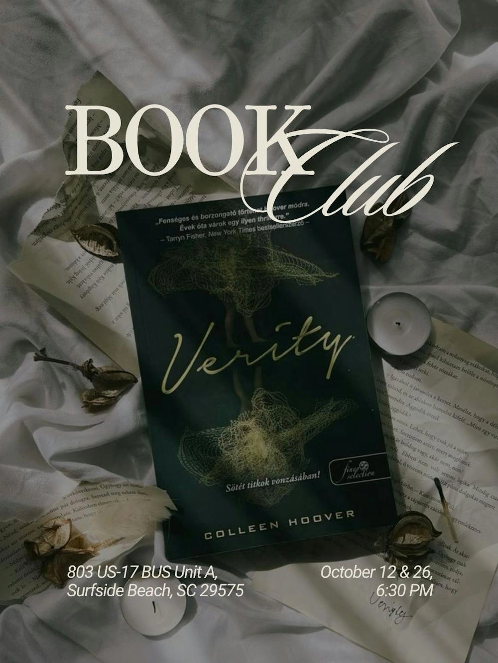 RSVP to October Book Club: Verity | Monday, October 12th @ 6:30pm