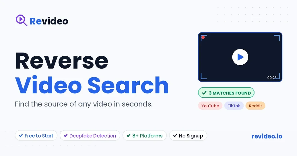 Revideo: Reverse Video Search Tool to Find Any Video Source
