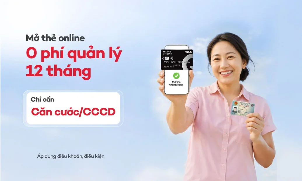 Mở thẻ tín dụng online Home Credit với lãi suất hấp dẫn