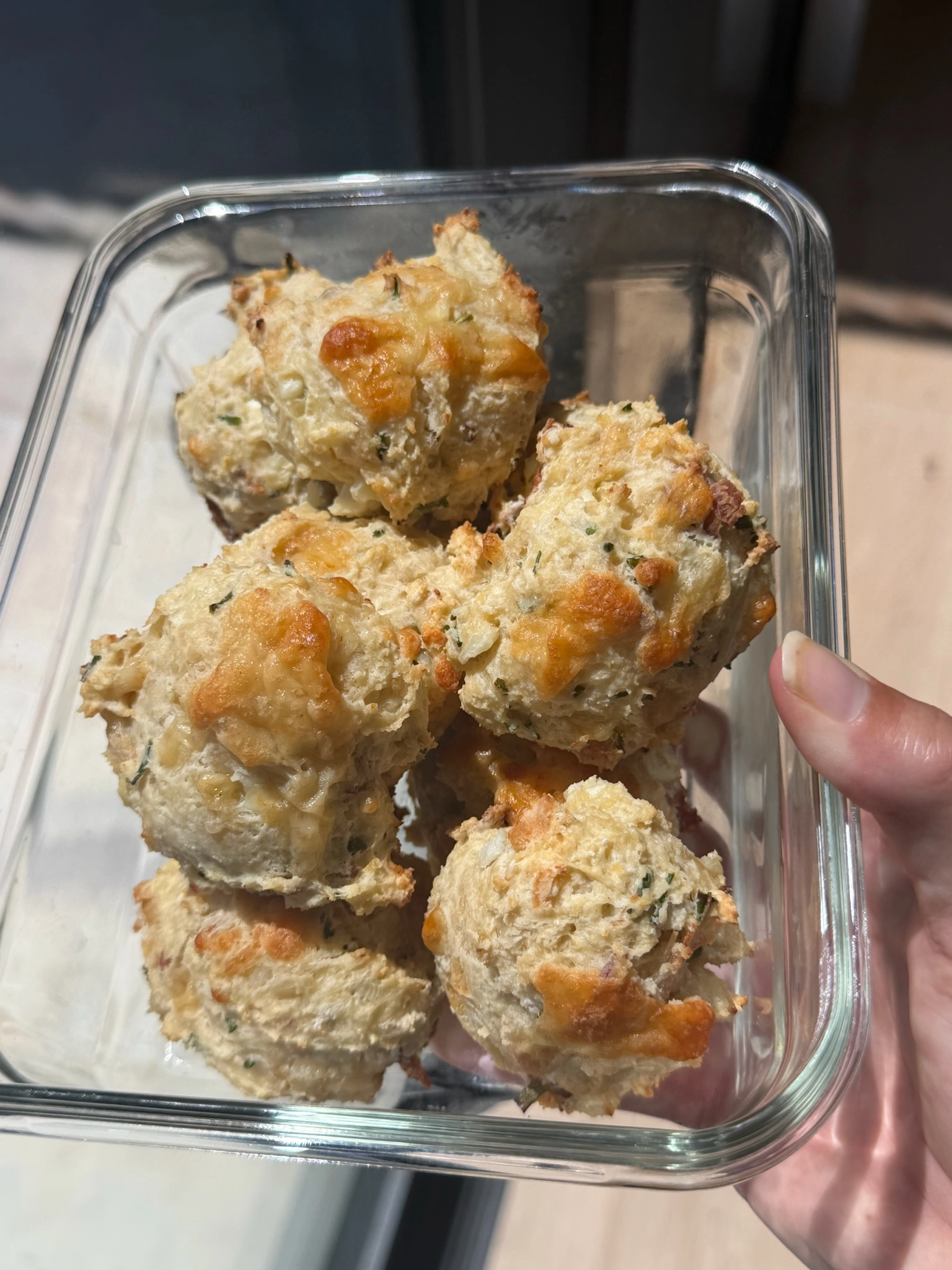 NEW!! High Protein Bacon Cheddar Biscuits
