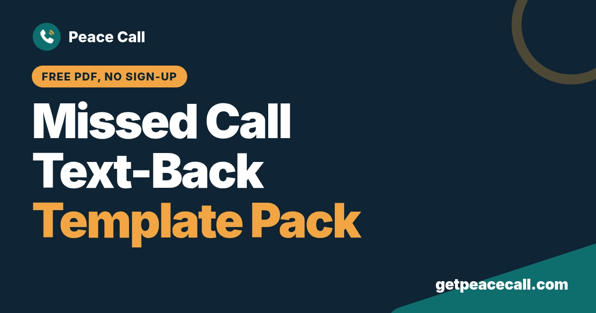 Missed-call text-back templates