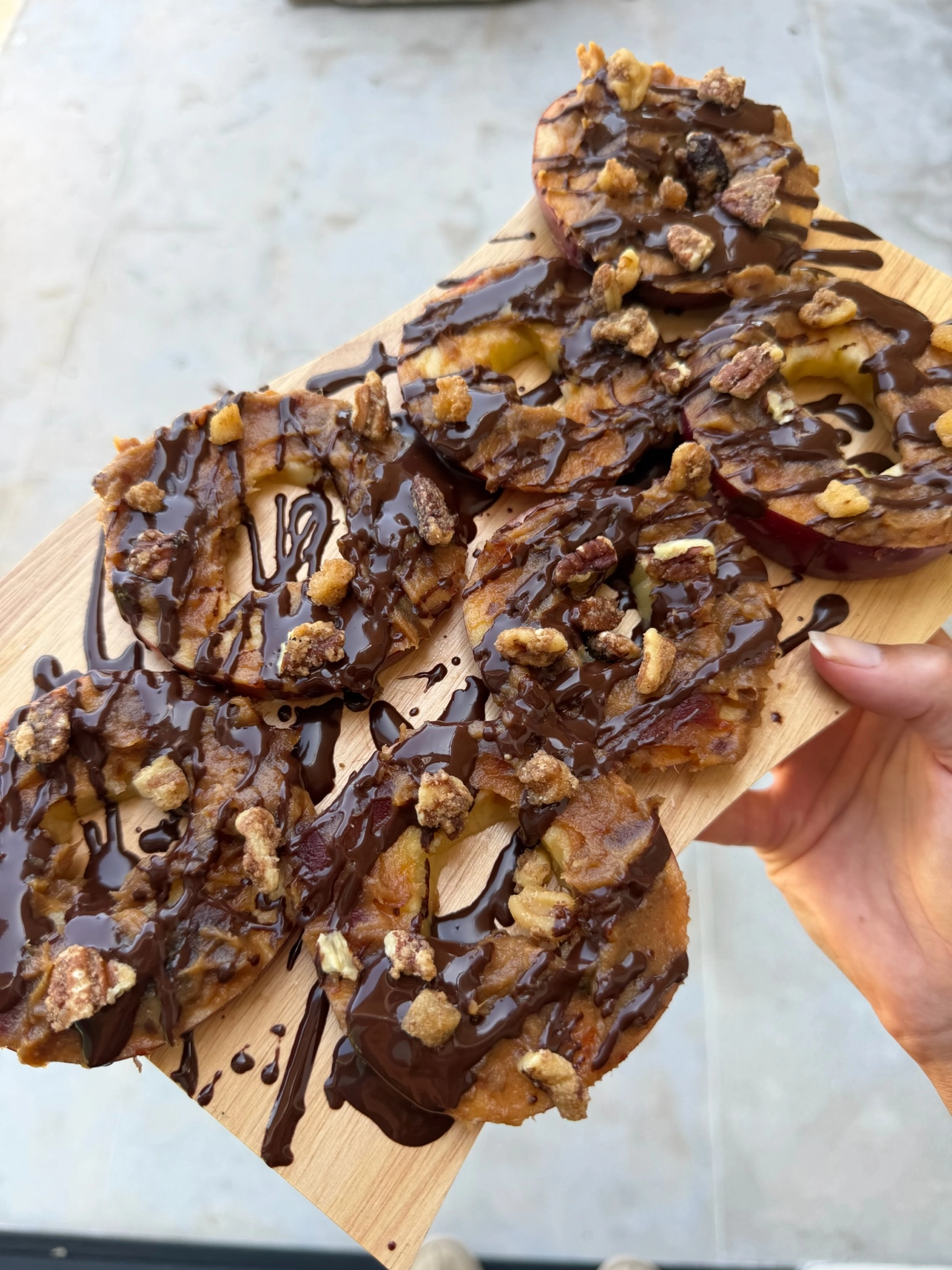 NEW!! Chocolate Caramel Crunch Apple “Donuts”