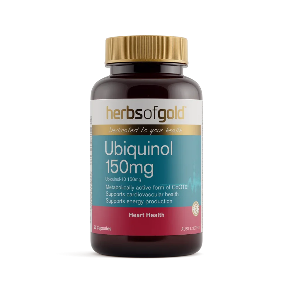 Herbs of Gold Ubiquinol 150mg Capsules | Nourishing Shop