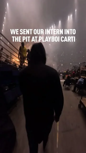 intern in Playboi Carti pit at BIA