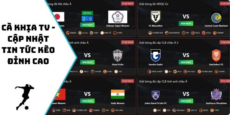 CakhiaTV - Xem Trực Tiếp Bóng Đá La Liga, Cup C1 Siêu Nét