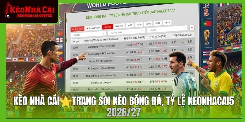 Kèo Nhà Cái⭐️Trang Soi Kèo Bóng Đá, Tỷ Lệ Keonhacai5 2026/27