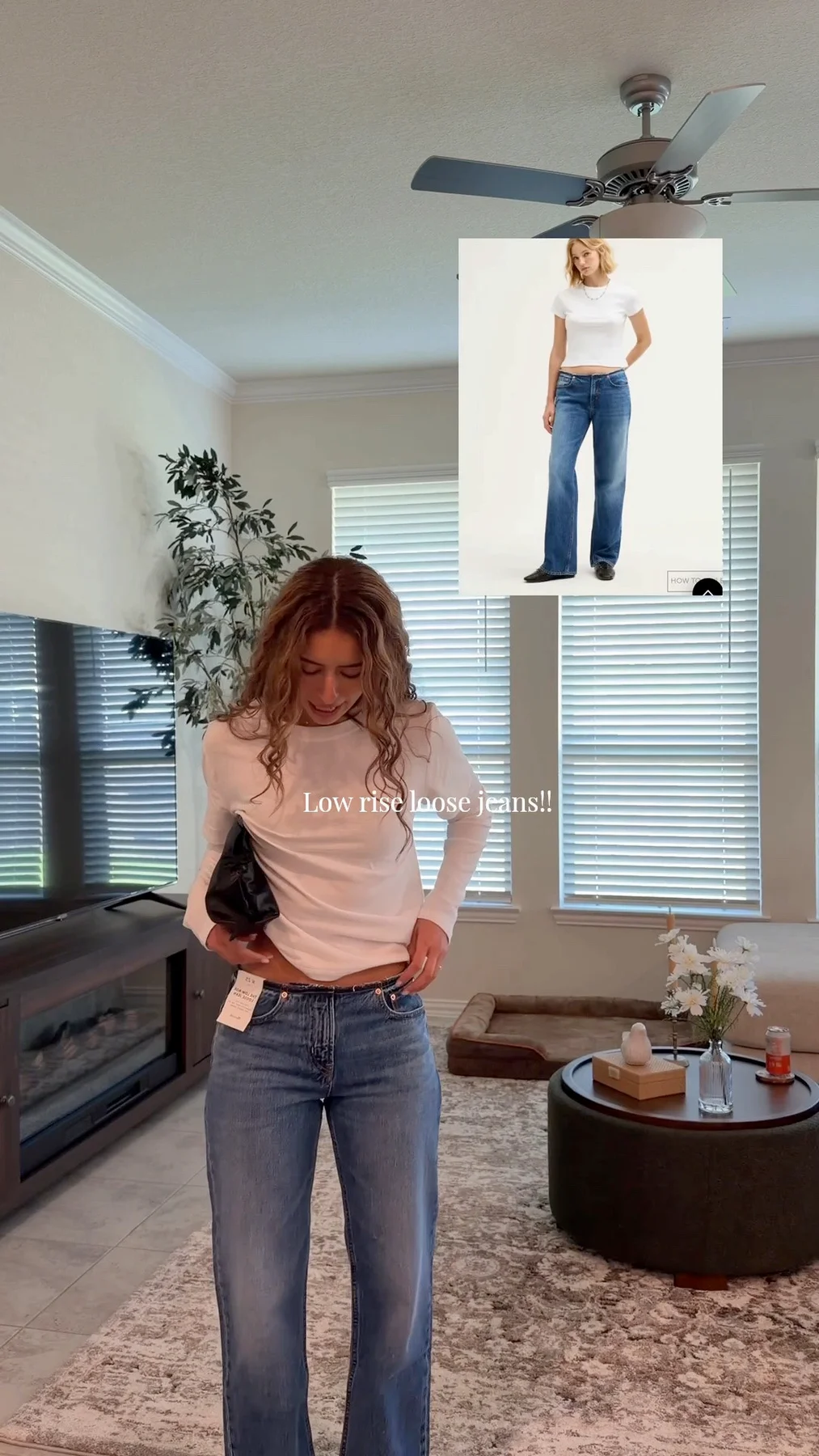Low rise loose jeans!!