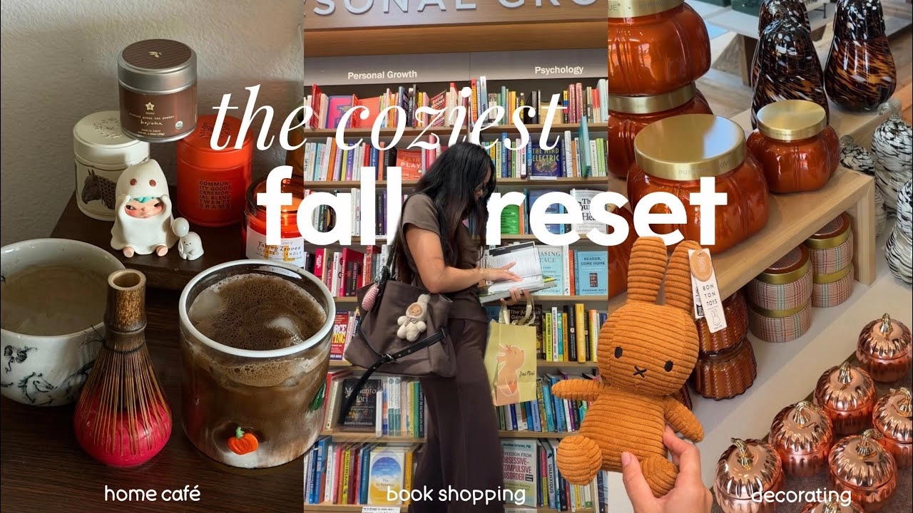 FALL RESET 🍂 decorating my new apartment, deep cleaning, cozy autumnal home café, fall shopping ☕️🕯️