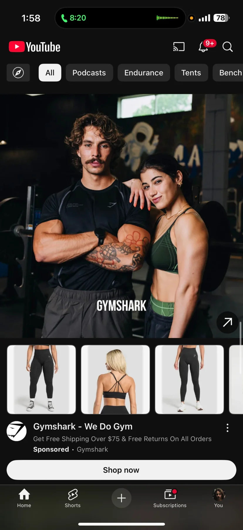 SHOP GYMSHARK | CODE FONZ10