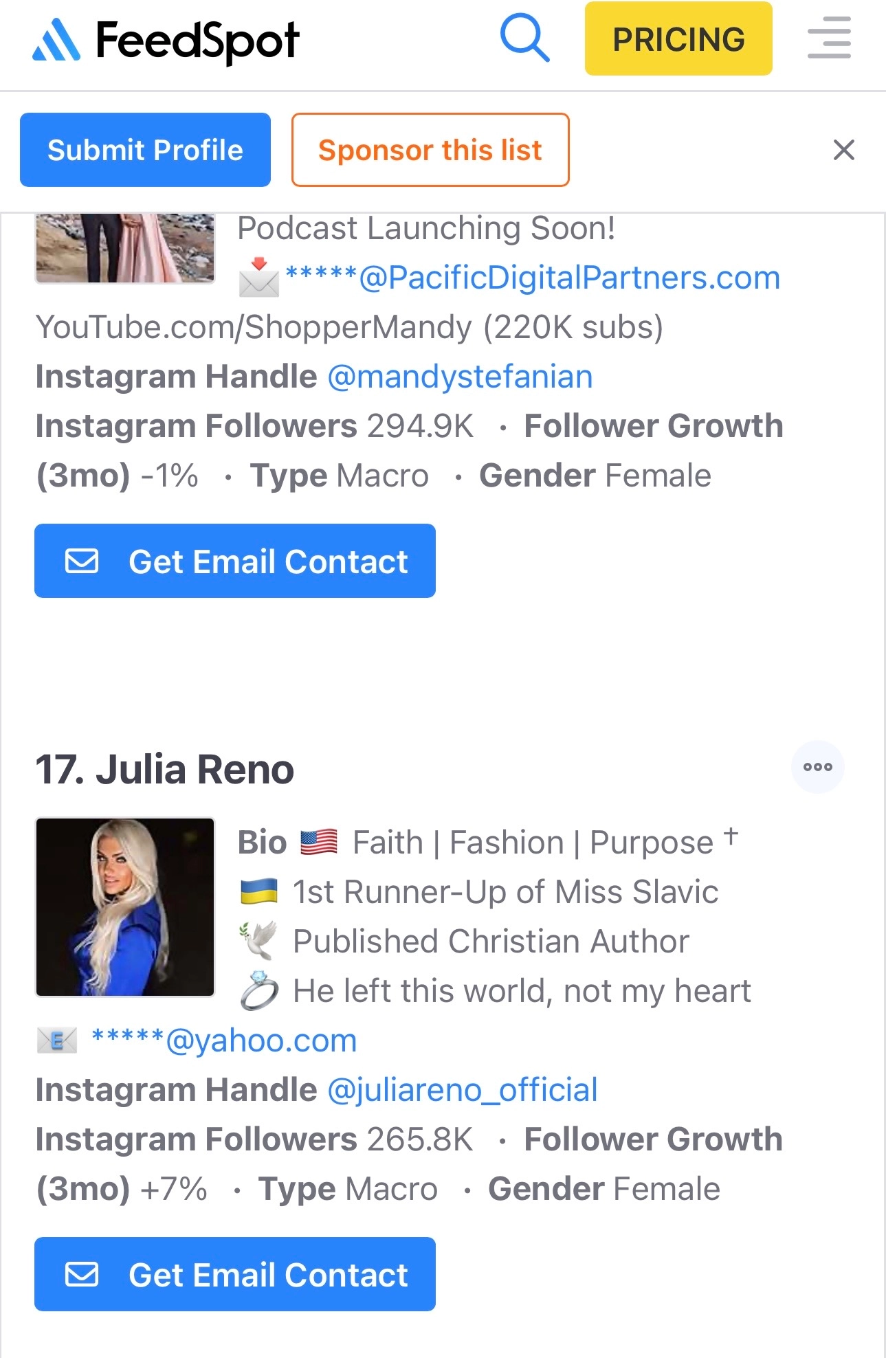 TOP 100 CHRISTIAN INFLUENCER #17th - JULIA RENO