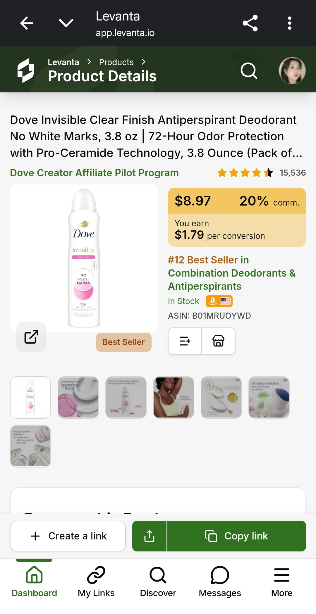 Dove Invisible Antiperspirant
