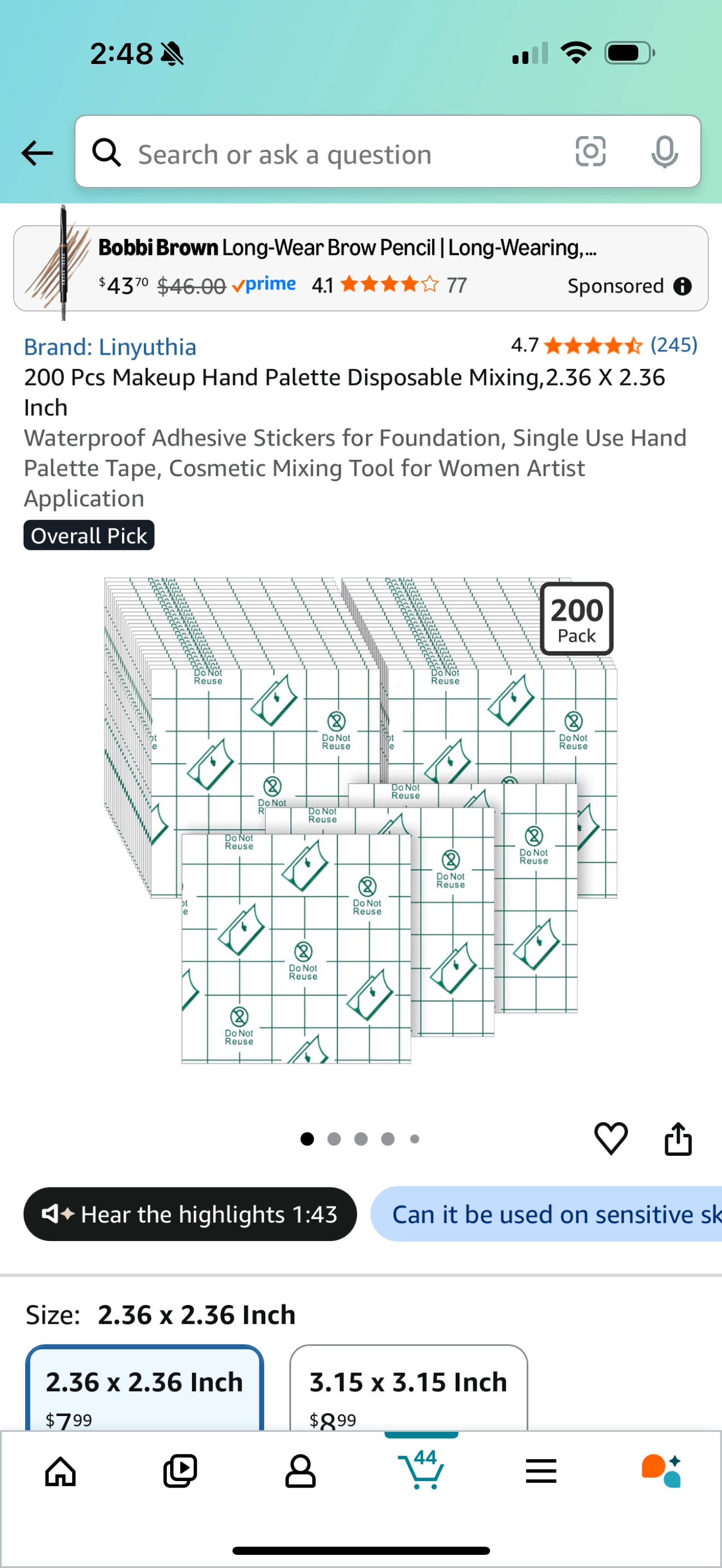 Makeup Hand Palette Disposable Mixing