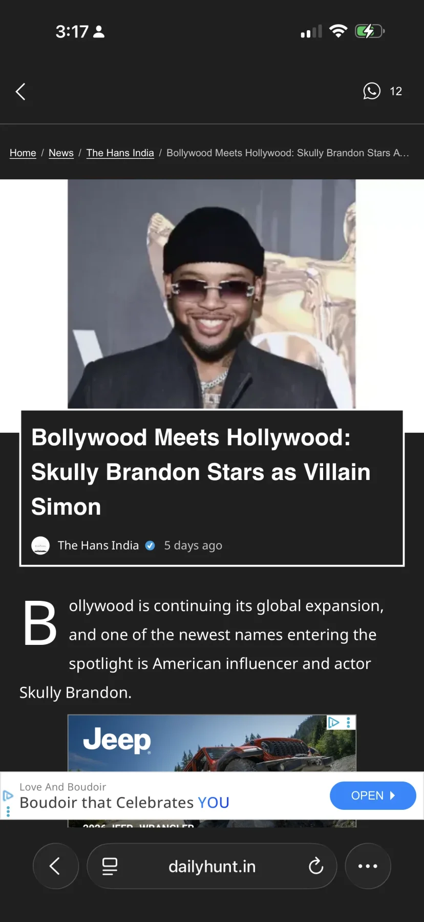 TheHansIndia.com. | Bollywood Meets Hollywood as Skully Brandon Stars as Villain Simon in Romance Movie