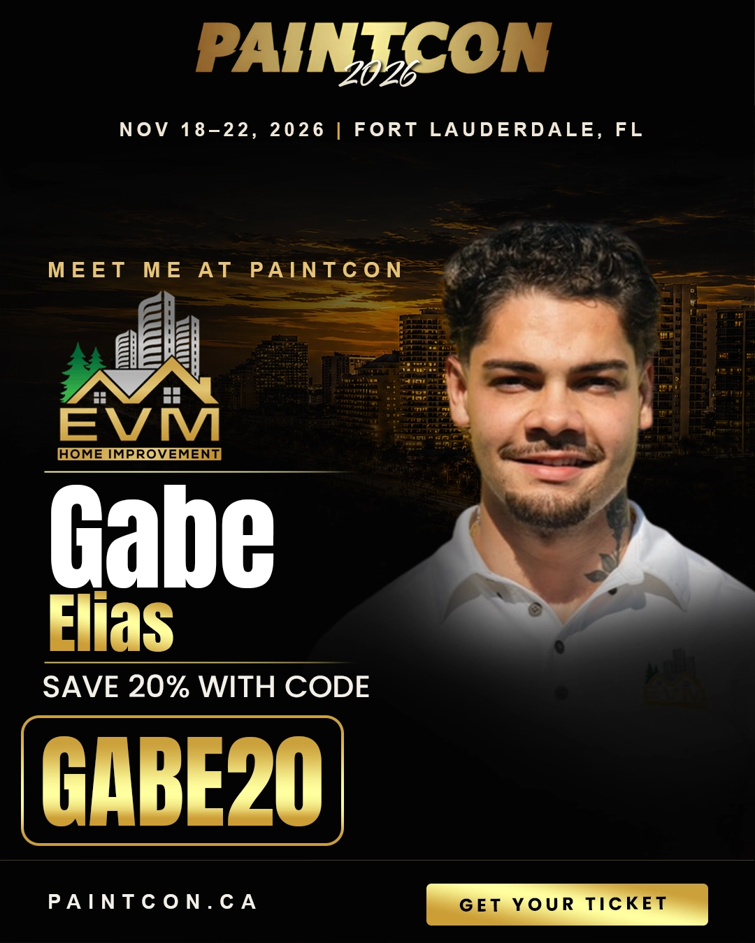 PaintCon 2026 - The World's Largest Event for Contractors (Nov 18-22) Code: GABE20 for 20% OFF!