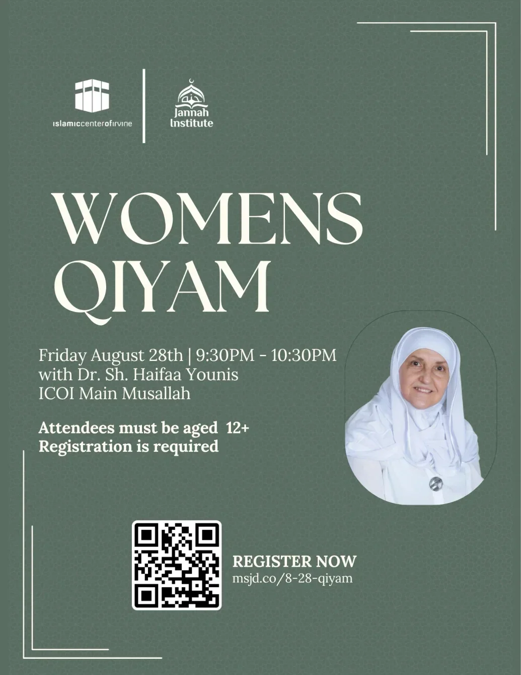 Women's Qiyam with Dr. Sh. Haifaa Younis - August 28th