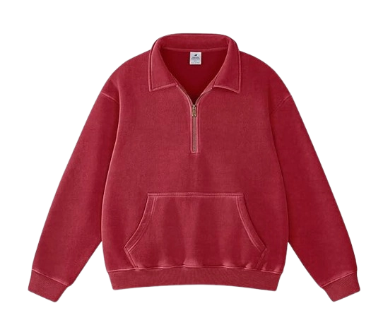 FAIABLE Acid Wash Quarter Zip