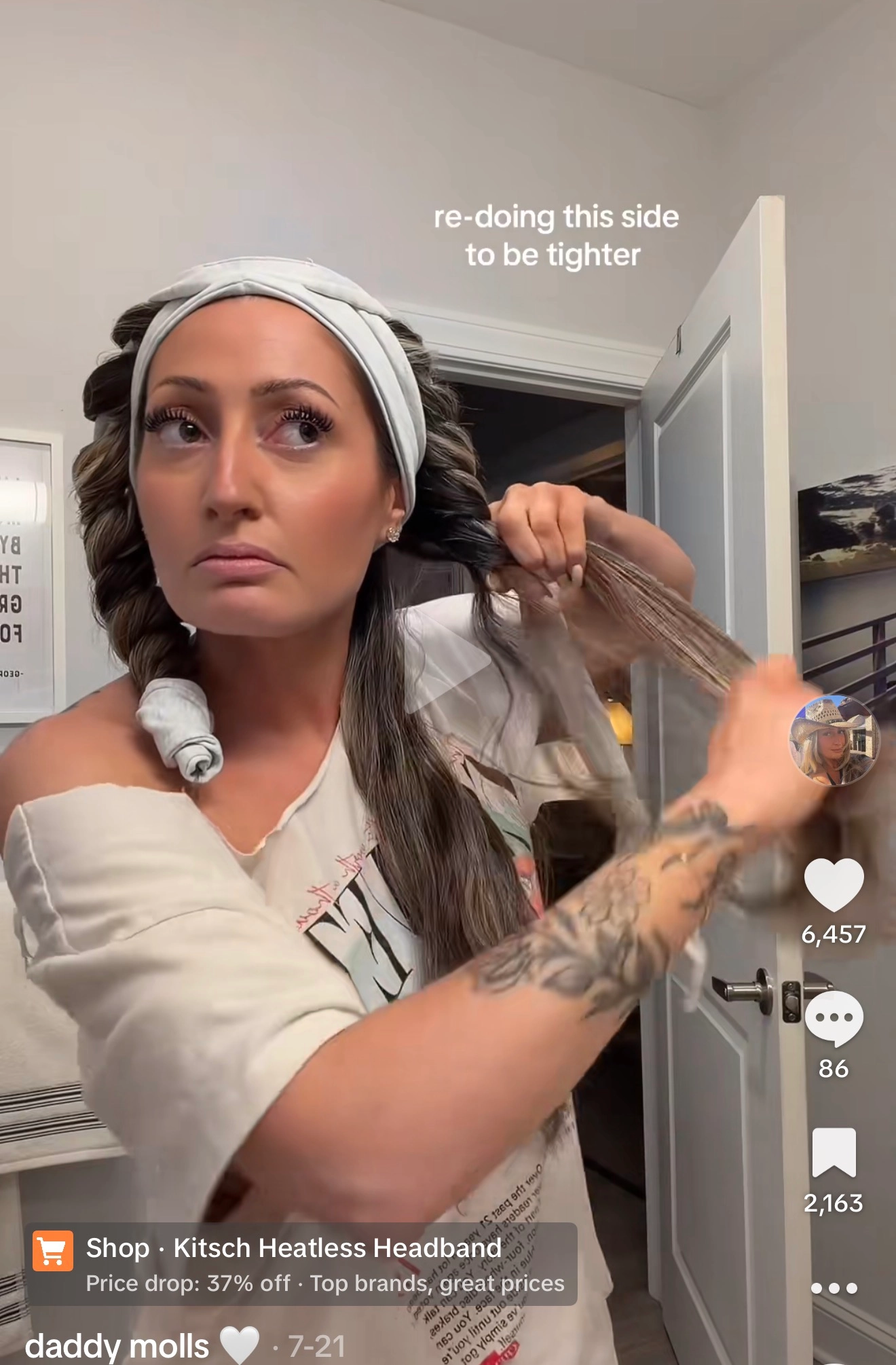 Heatless Curls Headband Tutorial