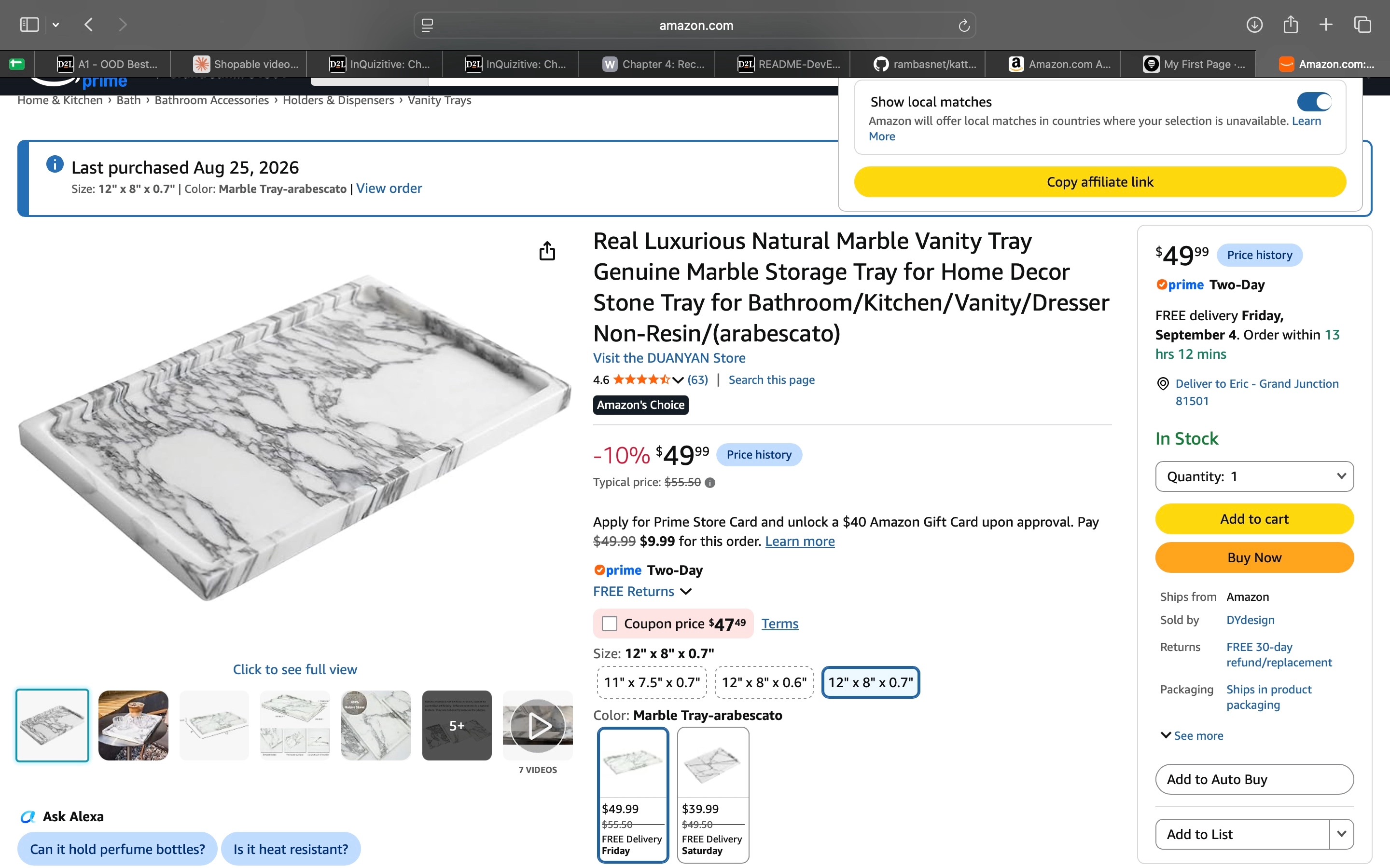 Marble Vanity Tray