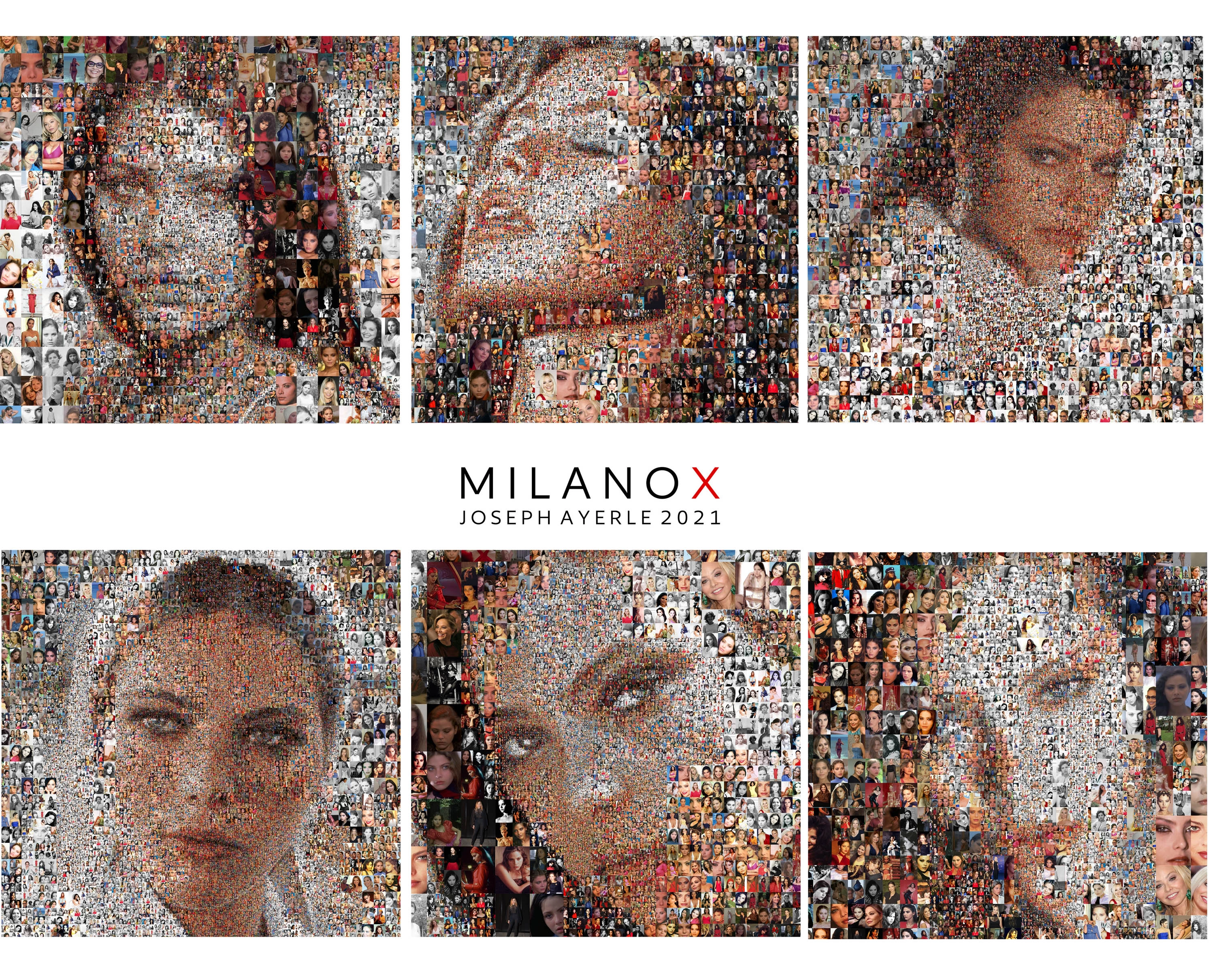 MilanoX (2021): detailed information about the algorithmic art project: made of 5000 Ornella Muti pictures, calculated by algorithm