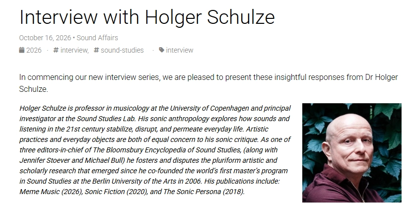 What brought you to Sound Studies?