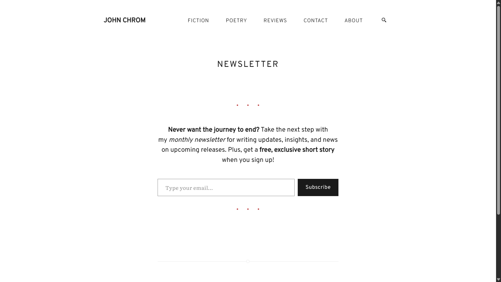 Subscribe to my monthly Newsletter