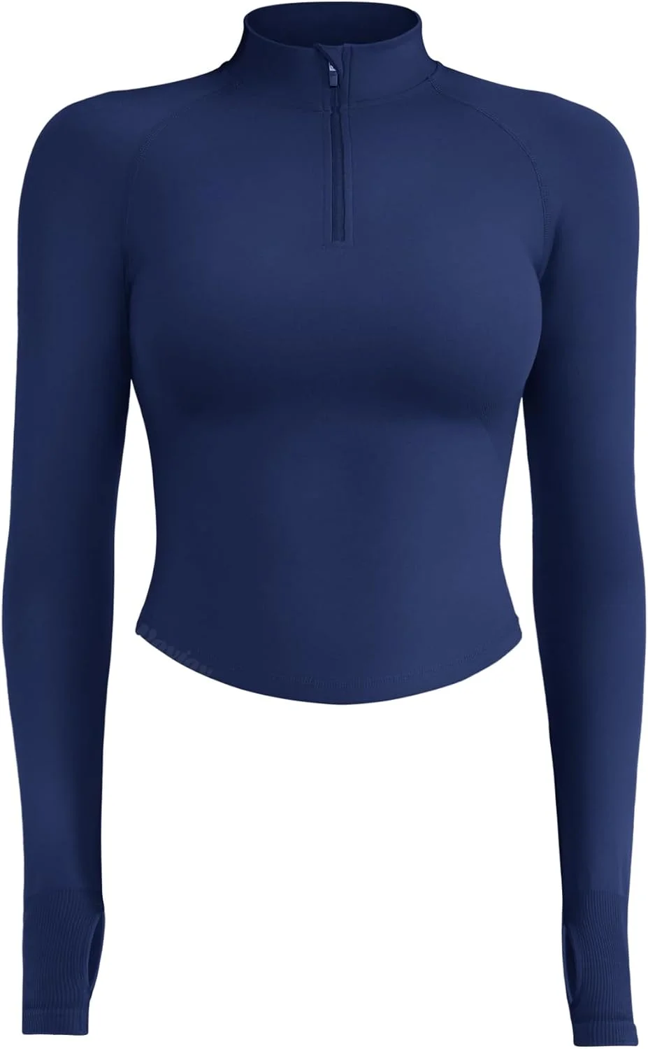 VOYJOY Impact Half Zippy Shirts Womens Workout Jakcets Slim Fit Long Sleeve Top with Thumb Holes