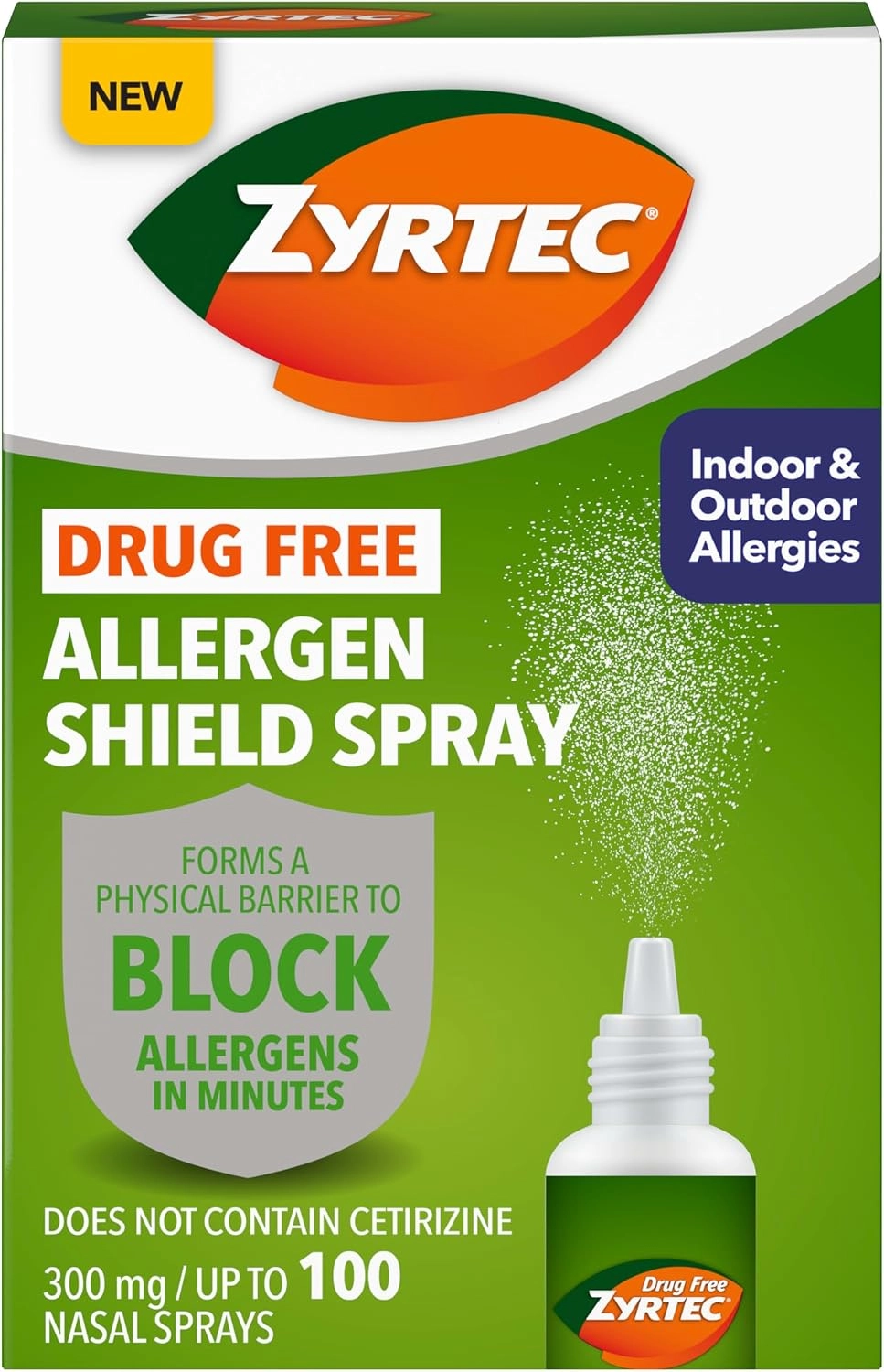 Zyrtec Allergen Shield Spray, Lightweight Nasal Mist, up to 100 Sprays